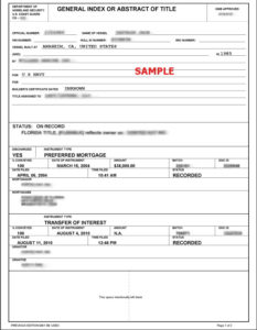 Maritime Liens are recorded in the general index or abstract of title